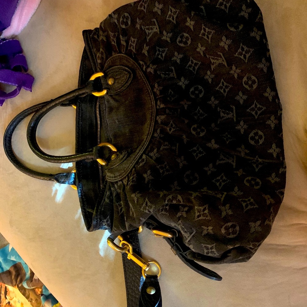 Louis Vuitton black denim bag